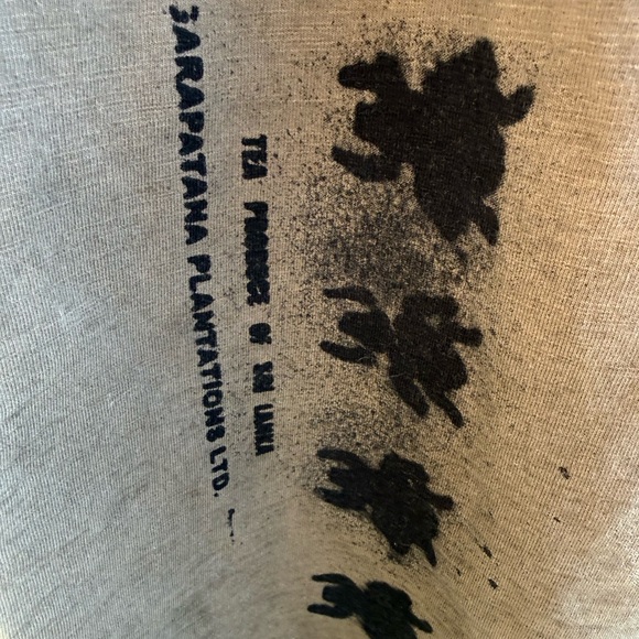 Plantana plantation Relaxed Wide-Leg Cargo Pants in Olive Green with Black Print - Picture 8 of 9